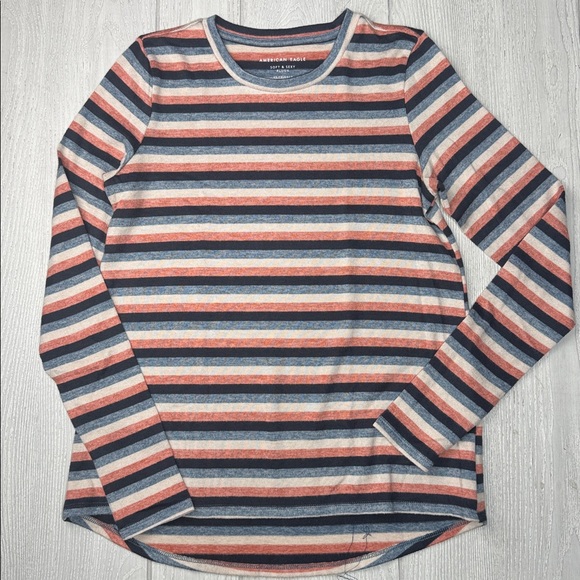 American Eagle Outfitters Tops - XS COZY STRIPED SHIRT, American Eagle Soft & Sexy Plush